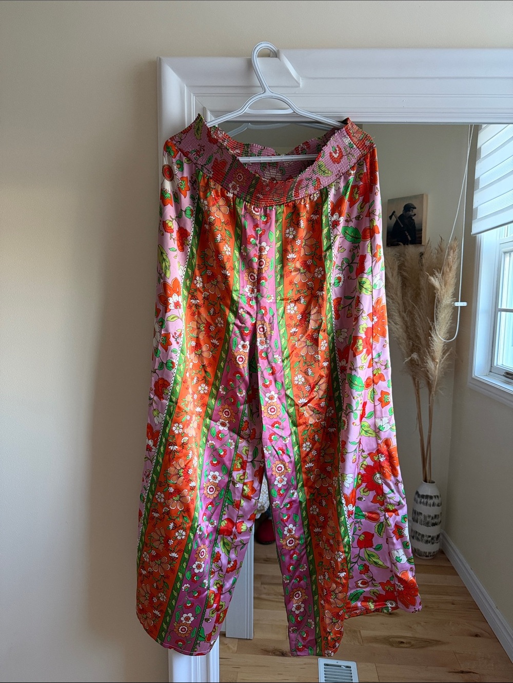 House of Harlow Women’s Floral Wide-Leg Jumpsuit Pants in Pink & Orange